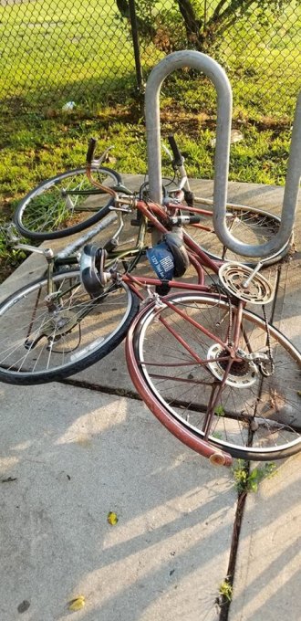 Public Safety Plans to Clear Out Abandoned Bikes Collapsed on their sides, two abandoned bikes celebrate a first anniversary of eating up rack space near Firemen's Field.